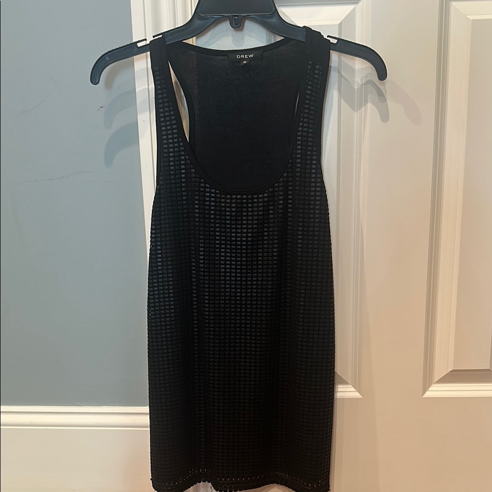 DREW Textured Black Tank Top